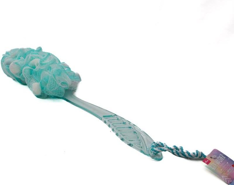 DAISO Body Washer with Handle - Hearts Design - Green Bath Scrubber for Shower & Body Cleaning - Image 1